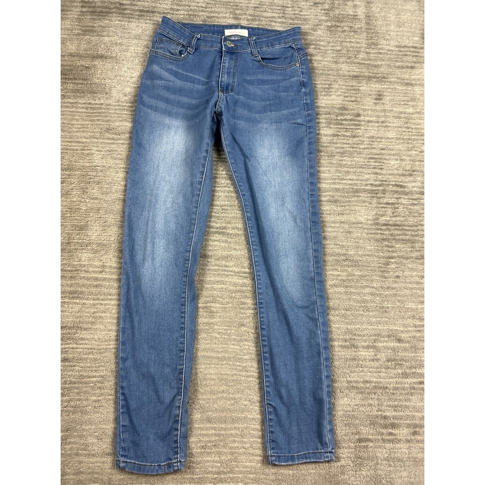 Red Bottoms Jeans Juniors 7 Blue Denim Light Wash Skinny Stretch Casual